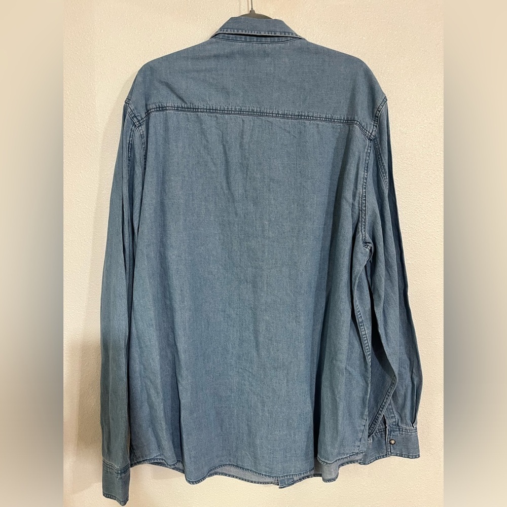 FRYE XLT chambray denim button-down, long sleeve … - image 5